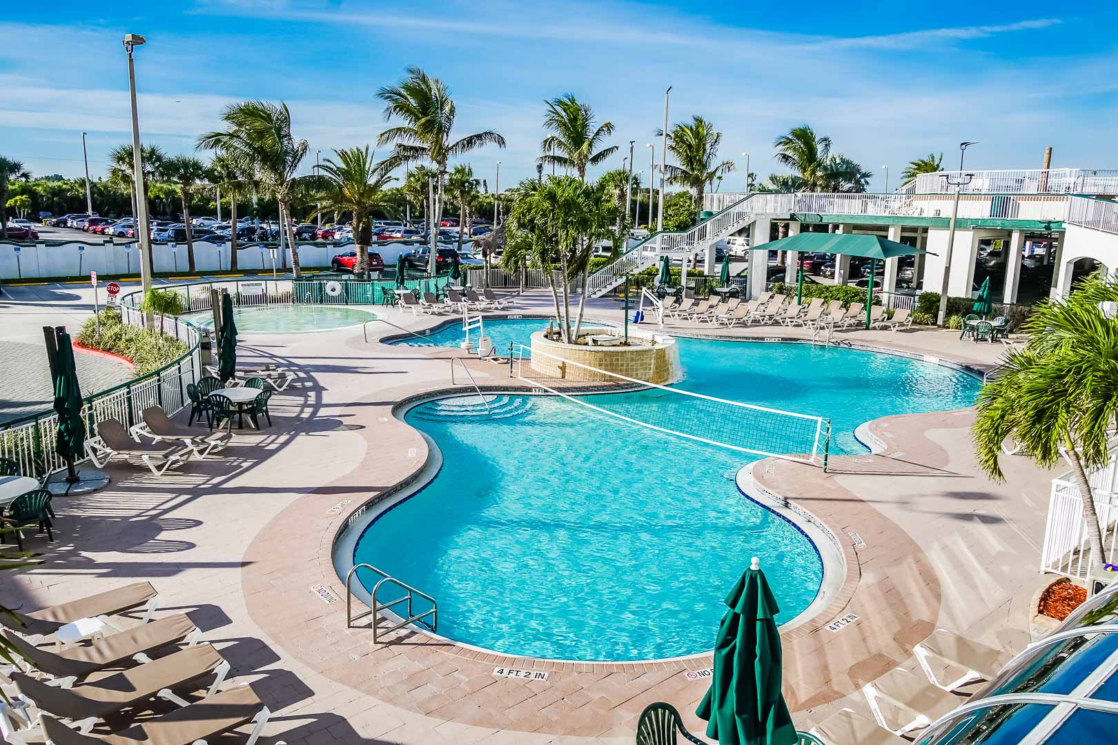 A crisp pool at VRI's The Resort on Cocoa Beach in Florida.